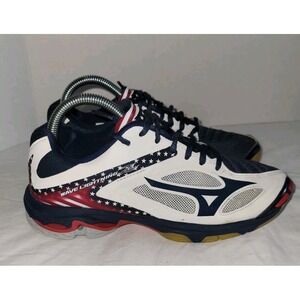 Mizuno Womens Sz 7.5 Wave Lightning Z3 430228 OUOU Red White Blue Running Shoes